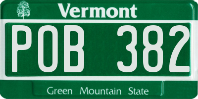VT license plate POB382
