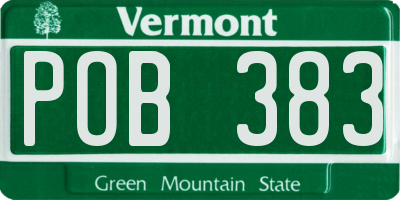VT license plate POB383