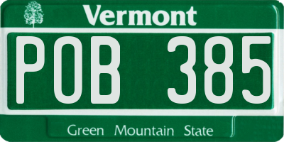 VT license plate POB385