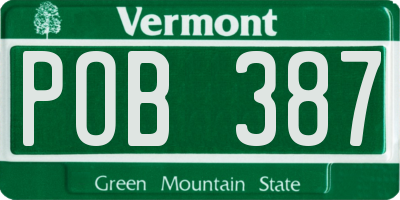 VT license plate POB387