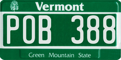 VT license plate POB388