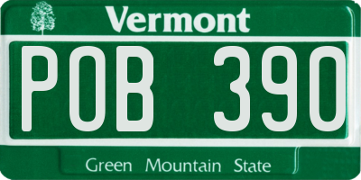 VT license plate POB390