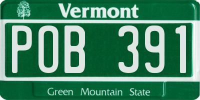 VT license plate POB391