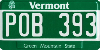 VT license plate POB393