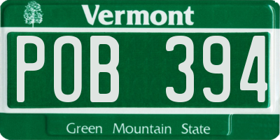 VT license plate POB394