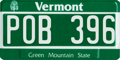 VT license plate POB396