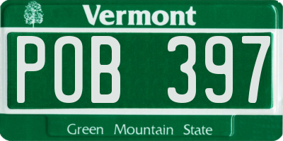VT license plate POB397