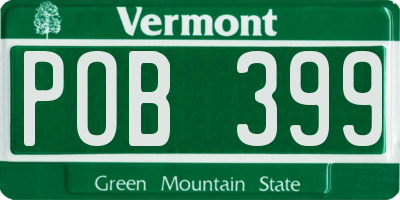 VT license plate POB399