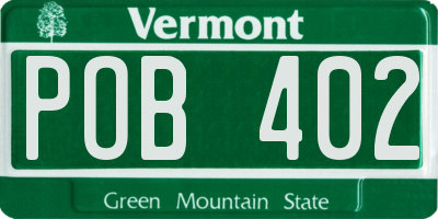 VT license plate POB402
