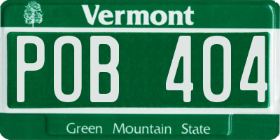 VT license plate POB404