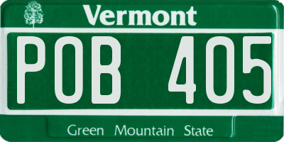 VT license plate POB405