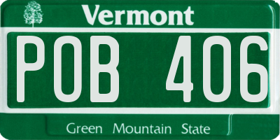 VT license plate POB406