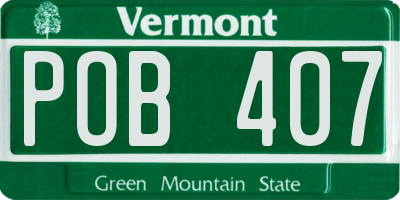 VT license plate POB407