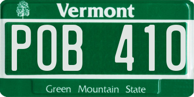 VT license plate POB410