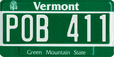 VT license plate POB411