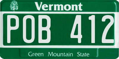 VT license plate POB412