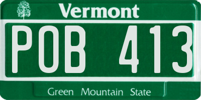 VT license plate POB413