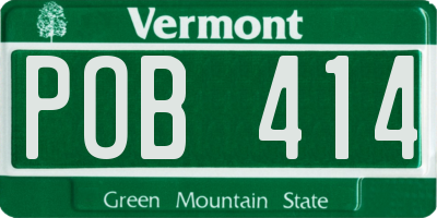 VT license plate POB414