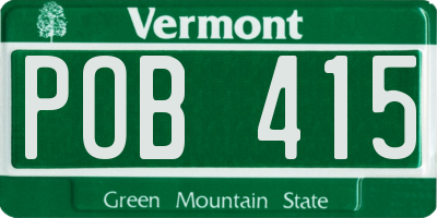 VT license plate POB415