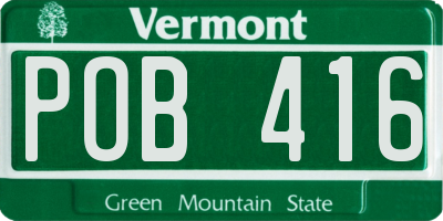 VT license plate POB416