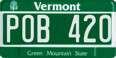 VT license plate POB420