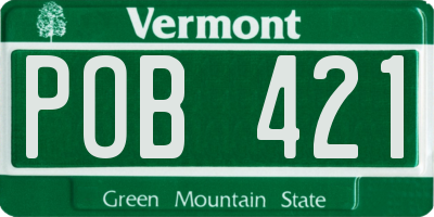 VT license plate POB421