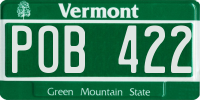 VT license plate POB422