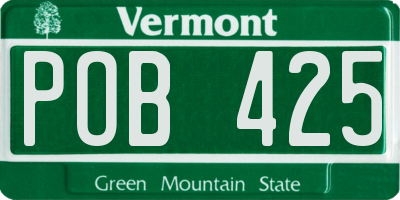 VT license plate POB425