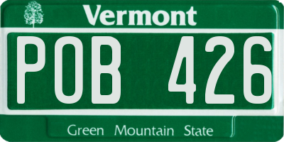 VT license plate POB426