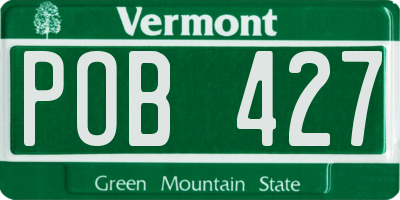 VT license plate POB427