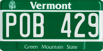 VT license plate POB429
