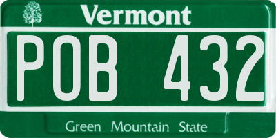 VT license plate POB432