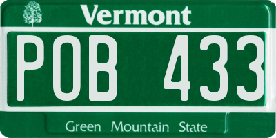 VT license plate POB433