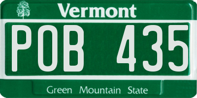 VT license plate POB435