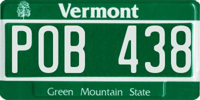 VT license plate POB438