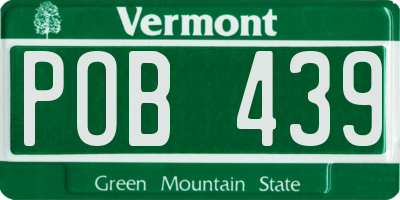 VT license plate POB439
