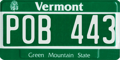 VT license plate POB443