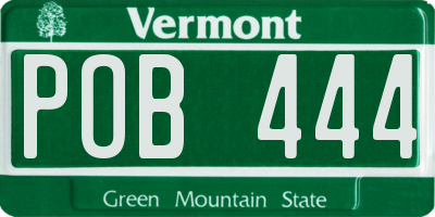 VT license plate POB444