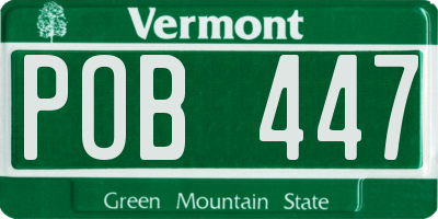 VT license plate POB447