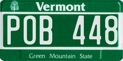 VT license plate POB448