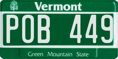 VT license plate POB449