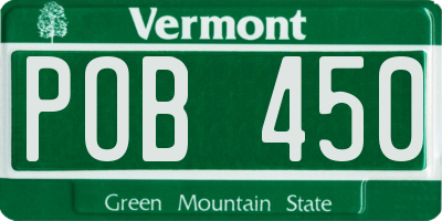 VT license plate POB450
