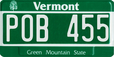 VT license plate POB455