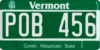 VT license plate POB456