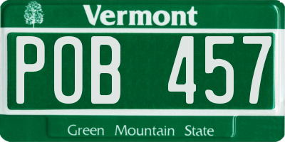 VT license plate POB457