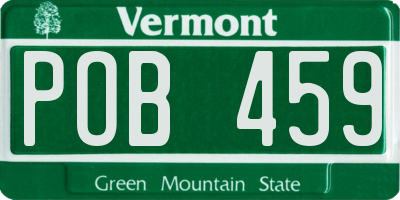 VT license plate POB459
