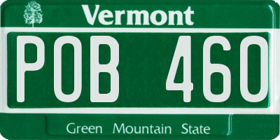 VT license plate POB460