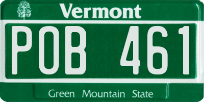 VT license plate POB461