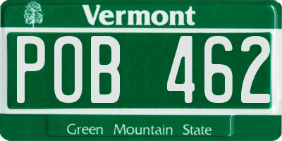 VT license plate POB462