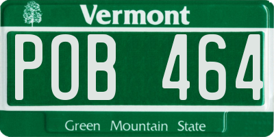 VT license plate POB464